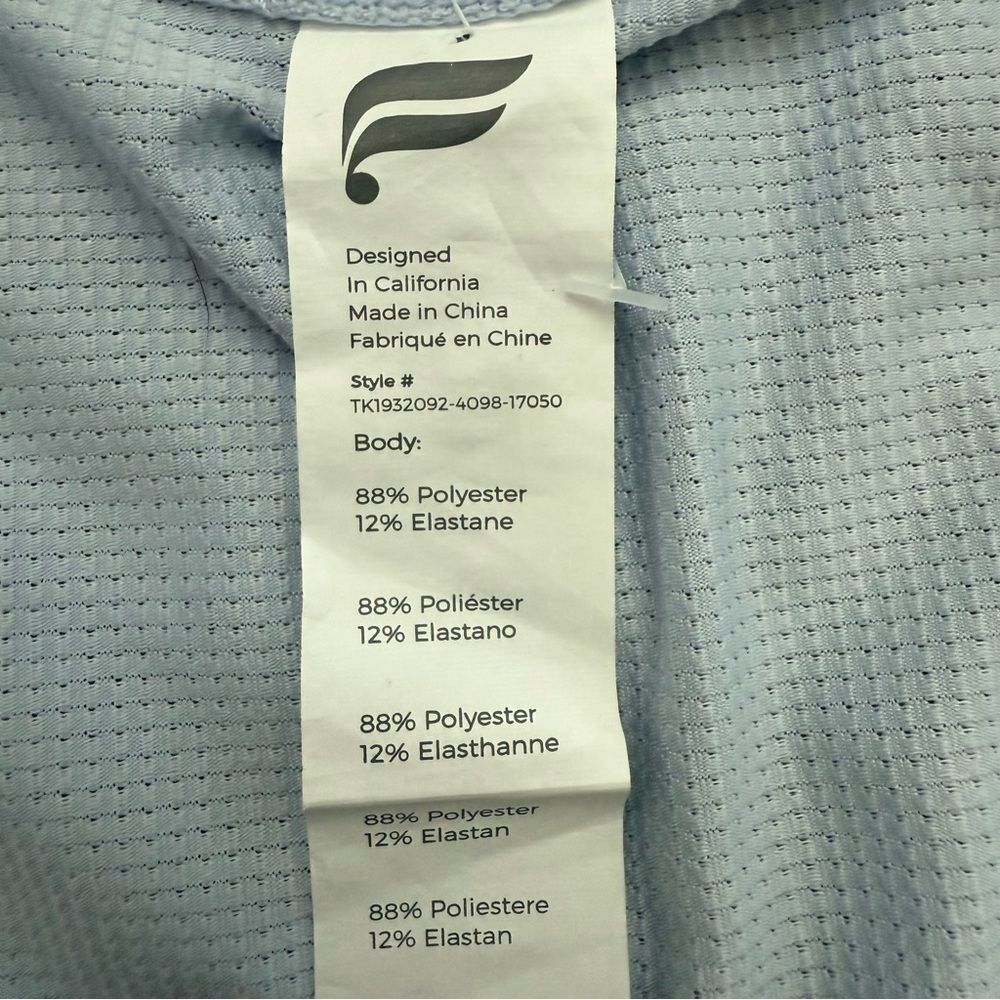 Fabletics Cashel Side Cinch Tank Top Large Powder Blue Mesh Ruched NWT - Picture 6 of 7